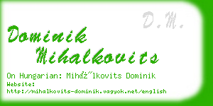 dominik mihalkovits business card